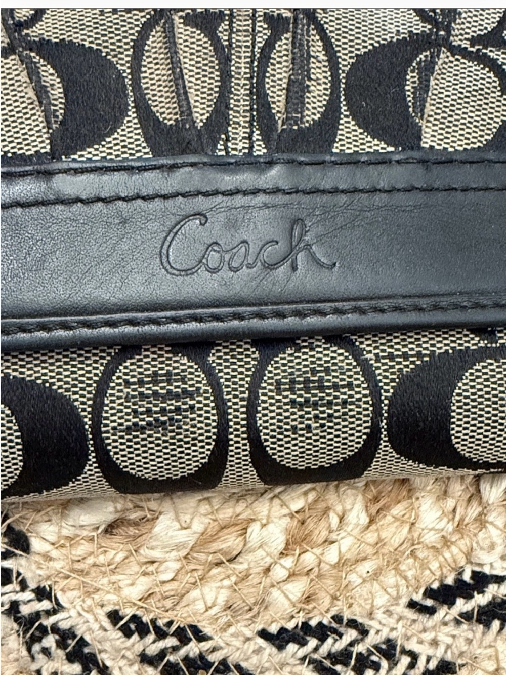 Coach Signature Canvas Wallet in Black and Gray